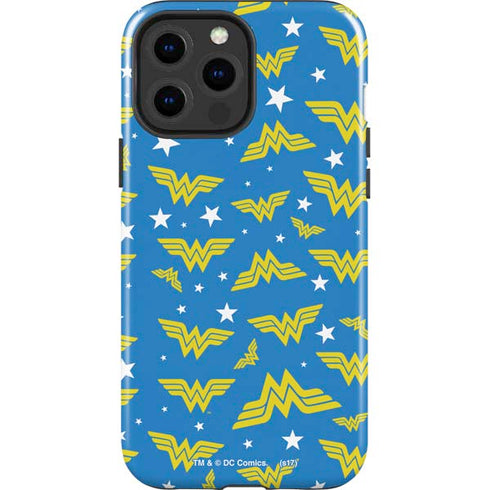 DC Comics Wonder Woman Pattern iPhone 15 Pro Max Impact Case