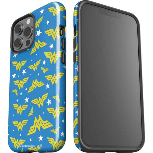 DC Comics Wonder Woman Pattern iPhone 15 Pro Max Impact Case