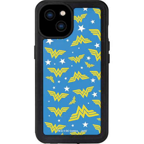 DC Comics Wonder Woman Pattern iPhone 15 Plus Waterproof Case
