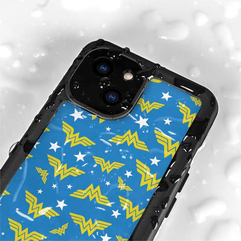 DC Comics Wonder Woman Pattern iPhone 15 Plus Waterproof Case