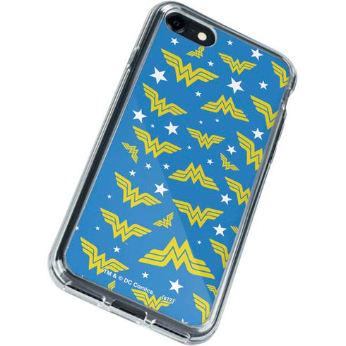 DC Comics Wonder Woman Logo Pattern iPhone SE (2nd & 3rd Gen) Clear Case