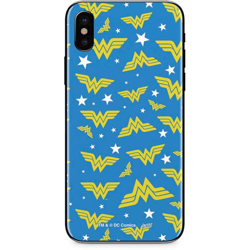 DC Comics Wonder Woman Logo Pattern iPhone XS Skin