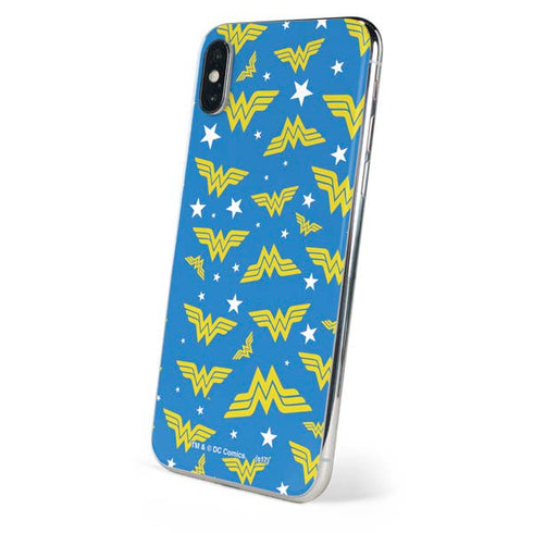 DC Comics Wonder Woman Logo Pattern iPhone XS Skin