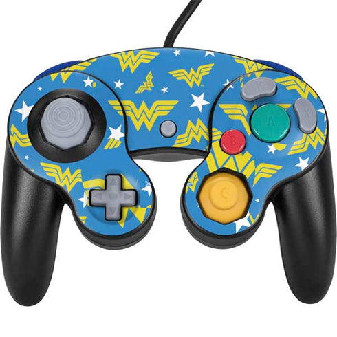 DC Comics Wonder Woman Logo Pattern Nintendo GameCube Controller Skin