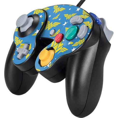 DC Comics Wonder Woman Logo Pattern Nintendo GameCube Controller Skin