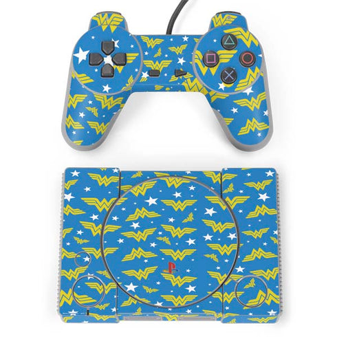 DC Comics Wonder Woman Logo Pattern PlayStation Classic Bundle Skin