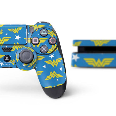 DC Comics Wonder Woman Logo Pattern PS4 Slim Bundle Skin
