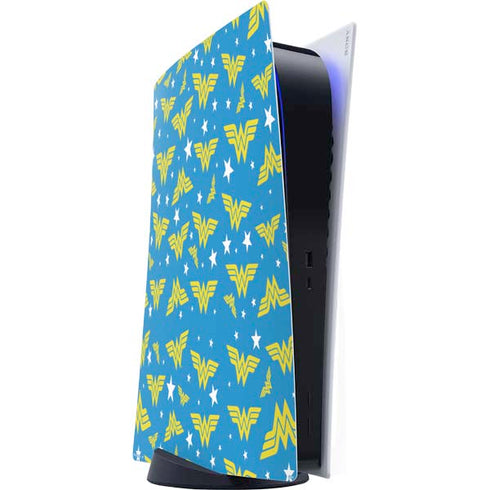 DC Comics Wonder Woman Logo Pattern PS5 Digital Edition Console Skin