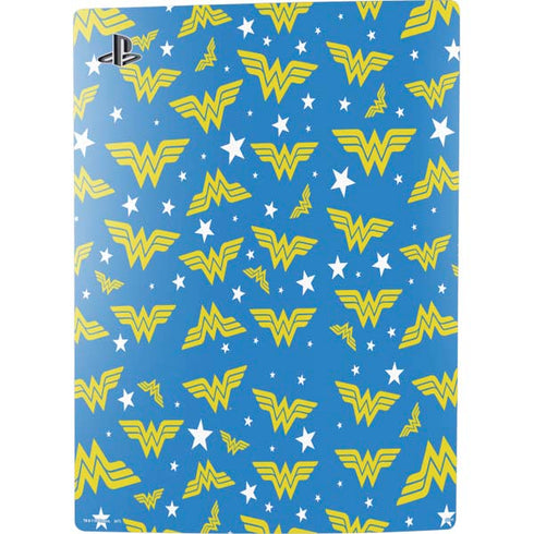 DC Comics Wonder Woman Logo Pattern PS5 Digital Edition Console Skin