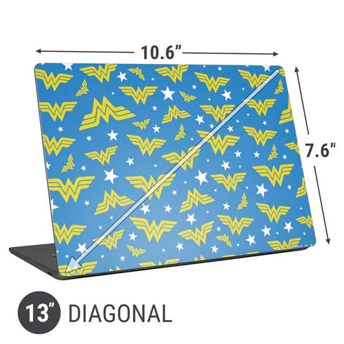 DC Comics Wonder Woman Logo Pattern Universal Laptop 13in (10.6 x 7.6in) Skin