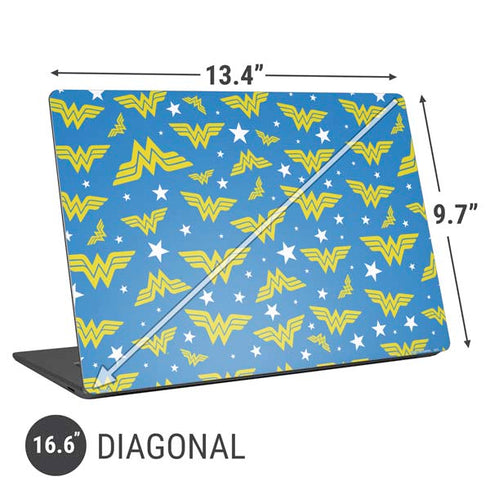 DC Comics Wonder Woman Logo Pattern Universal Laptop 16.6in (13.4 x 9.7in) Skin