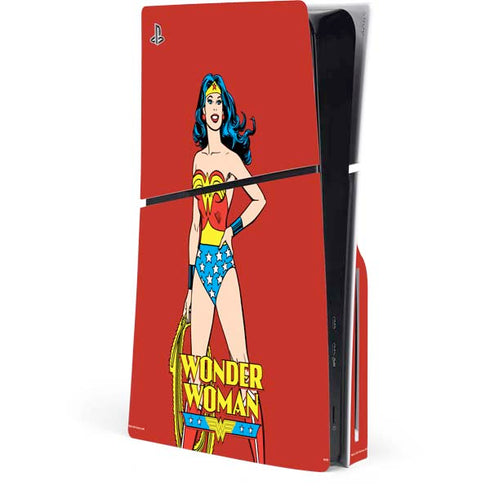 DC Comics Wonder Woman Portrait PS5 Slim Disk Console Skin