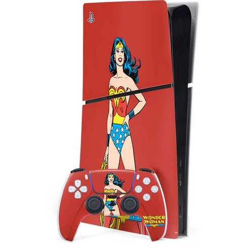 DC Comics Wonder Woman Portrait PS5 Slim Digital Edition Bundle Skin