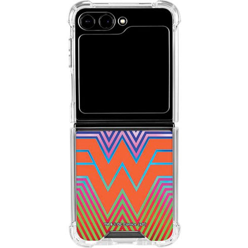 Wonder Woman 1984 (2020) Rainbow Chevron Logo Galaxy Z Flip5 5G Clear Case