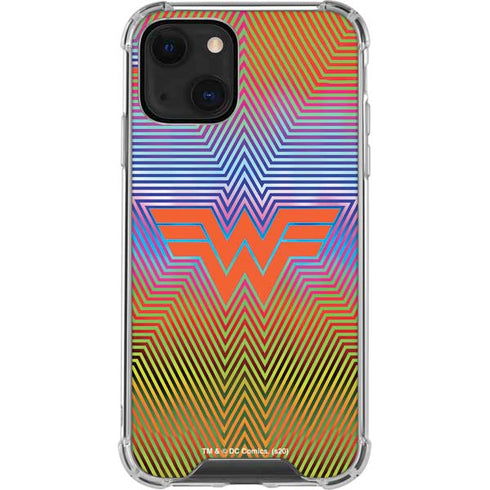 Wonder Woman 1984 (2020) Rainbow Chevron Logo iPhone 14 Plus Clear Case