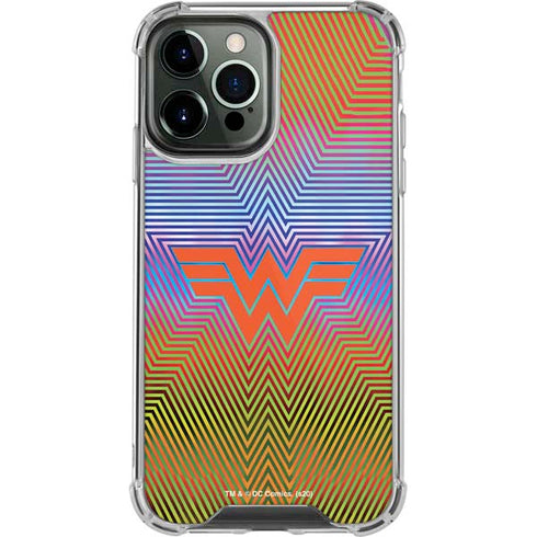 Wonder Woman 1984 (2020) Rainbow Chevron Logo iPhone 14 Pro Max Clear Case