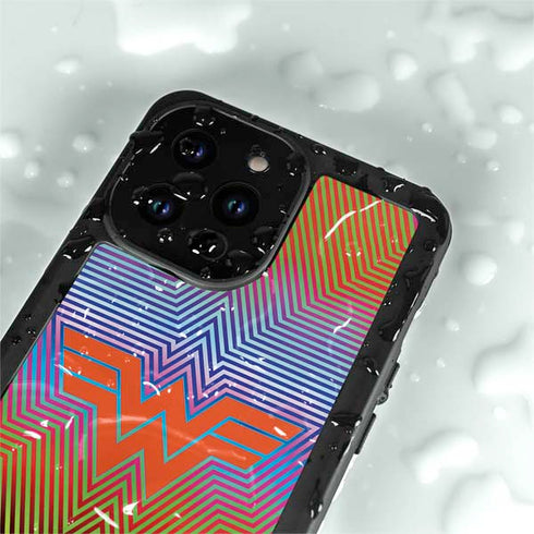 Wonder Woman 1984 (2020) Rainbow Chevron Logo iPhone 14 Pro Max Waterproof Case
