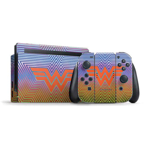 Wonder Woman 1984 (2020) Rainbow Chevron Logo Nintendo Switch Bundle Skin