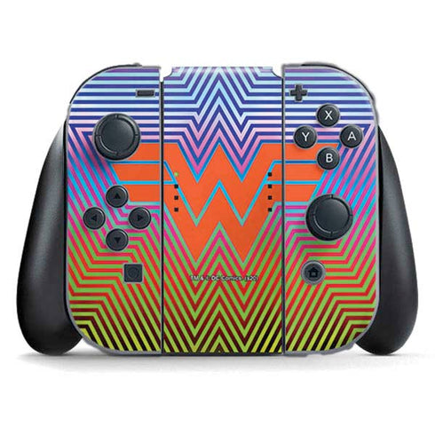 Wonder Woman 1984 (2020) Rainbow Chevron Logo Nintendo Switch (2017-2021) Joy-Con Controller Skin