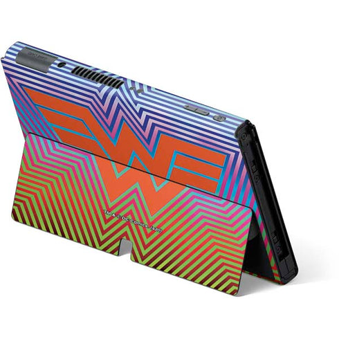 Wonder Woman 1984 (2020) Rainbow Chevron Logo Nintendo Switch OLED (2021) Skin