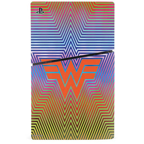Wonder Woman 1984 (2020) Rainbow Chevron Logo PS5 Slim Disk Bundle Skin
