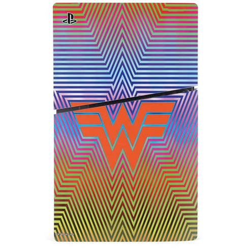 Wonder Woman 1984 (2020) Rainbow Chevron Logo PS5 Slim Digital Edition Bundle Skin