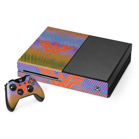 Wonder Woman 1984 (2020) Rainbow Chevron Logo Xbox One Console and Controller Bundle Skin