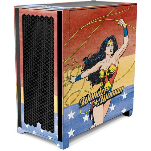 DC Comics Wonder Woman Ready to Fight Corsair 4000D Tempered Glass Mid-Tower ATX Case Skin
