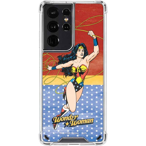 DC Comics Wonder Woman Ready to Fight Galaxy S21 Ultra 5G Clear Case