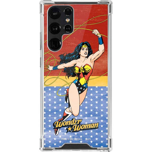 DC Comics Wonder Woman Ready to Fight Galaxy S22 Ultra Clear Case