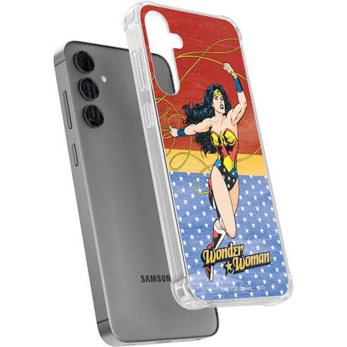 DC Comics Wonder Woman Ready to Fight Galaxy S24 Plus Clear Case
