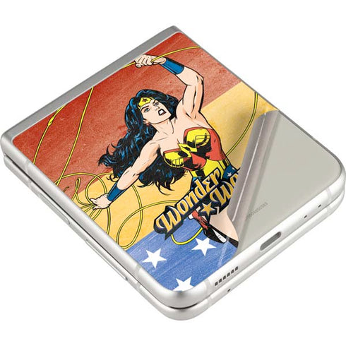DC Comics Wonder Woman Ready to Fight Galaxy Z Flip3 5G Skin
