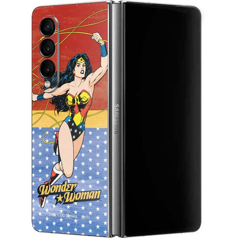 DC Comics Wonder Woman Ready to Fight Galaxy Z Fold4 5G Skin