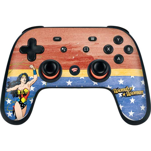 DC Comics Wonder Woman Ready to Fight Google Stadia Controller Skin