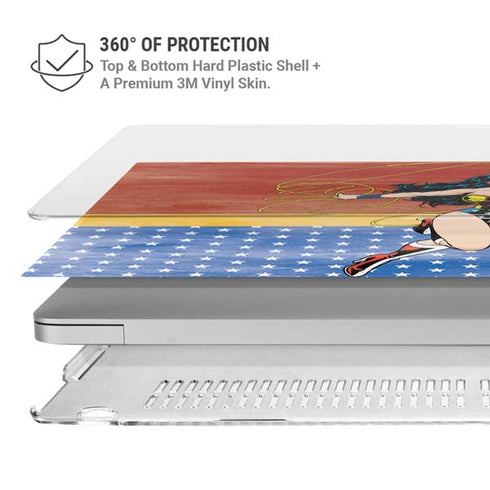 DC Comics Wonder Woman Ready to Fight MacBook Air 15in (2023-2025) Case plus Skin