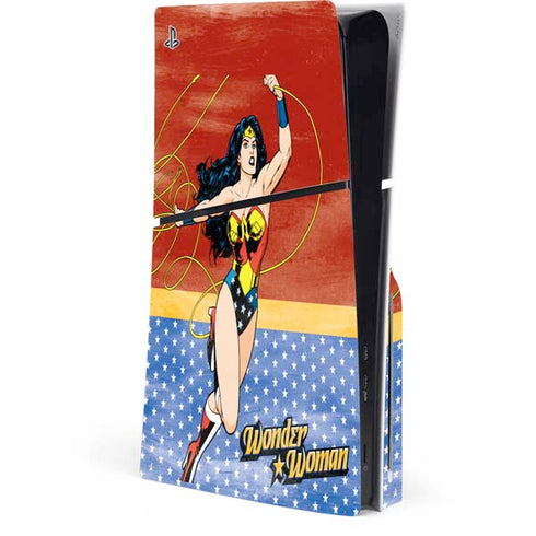 DC Comics Wonder Woman Ready to Fight PS5 Slim Disk Console Skin
