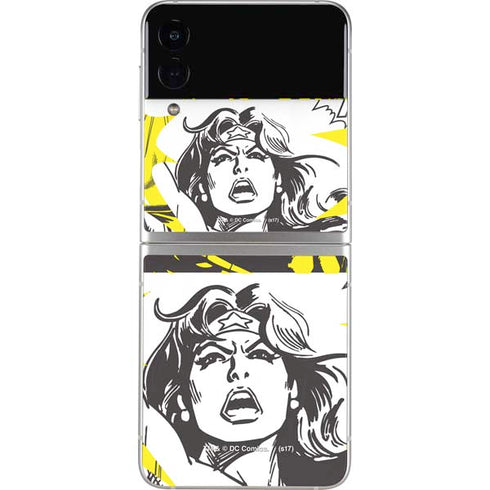 DC Comics Wonder Woman Vintage Comic Art Galaxy Z Flip3 5G Skin