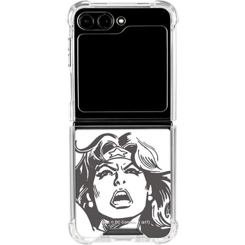 DC Comics Wonder Woman Vintage Comic Art Galaxy Z Flip5 5G Clear Case