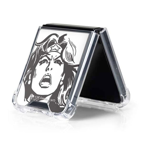 DC Comics Wonder Woman Vintage Comic Art Galaxy Z Flip5 5G Clear Case