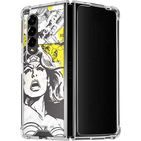DC Comics Wonder Woman Vintage Comic Art Galaxy Z Fold4 5G Clear Case