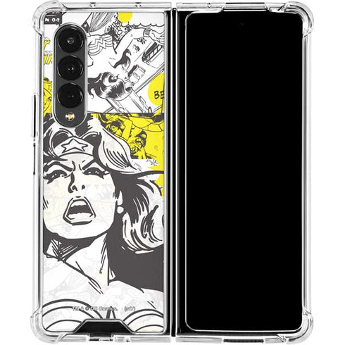 DC Comics Wonder Woman Vintage Comic Art Galaxy Z Fold4 5G Clear Case