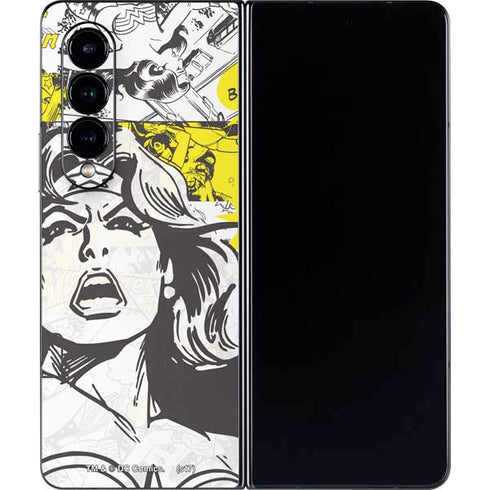 DC Comics Wonder Woman Vintage Comic Art Galaxy Z Fold4 5G Skin