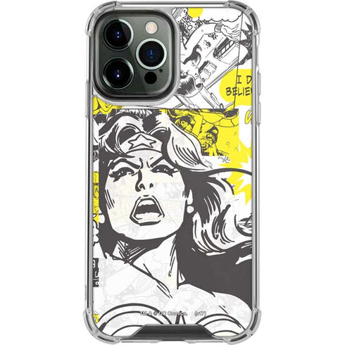 DC Comics Wonder Woman Vintage Comic Art iPhone 14 Pro Max Clear Case