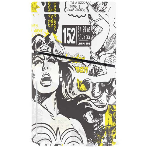 DC Comics Wonder Woman Vintage Comic Art PS5 Slim Disk Console Skin