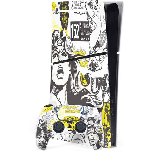 DC Comics Wonder Woman Vintage Comic Art PS5 Slim Digital Edition Console Skin