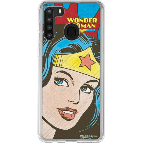 DC Comics Wonder Woman Vintage Profile Galaxy A21 Clear Case