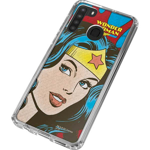 DC Comics Wonder Woman Vintage Profile Galaxy A21 Clear Case