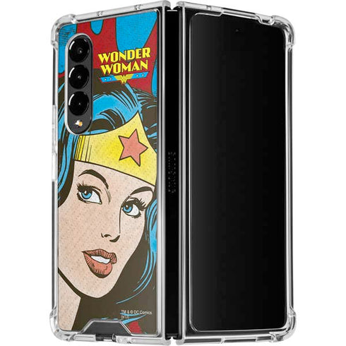 DC Comics Wonder Woman Vintage Profile Galaxy Z Fold4 5G Clear Case