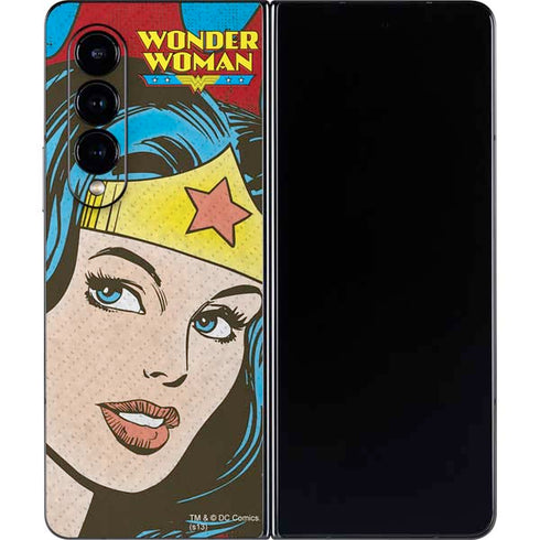 DC Comics Wonder Woman Vintage Profile Galaxy Z Fold4 5G Skin