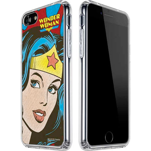 DC Comics Wonder Woman Vintage Profile iPhone SE (2nd & 3rd Gen) Clear Case